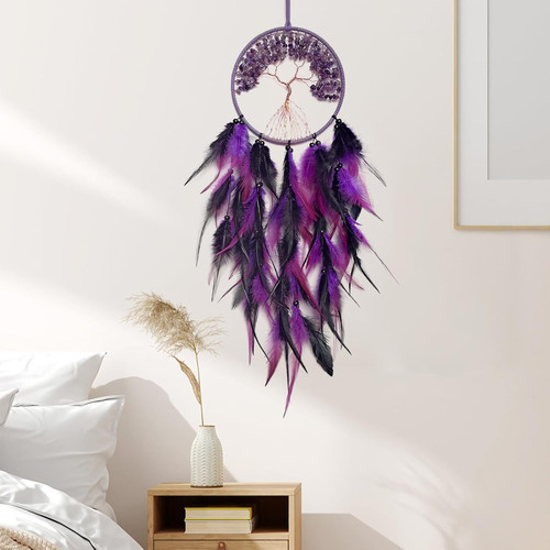 Black and purple dream catcher - black,