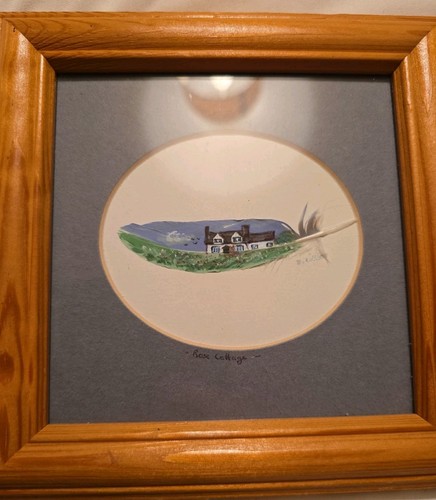 Rose cottage signed painting - rose,