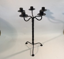Vintage Wrought Iron Candelabra, Handmade Art Design