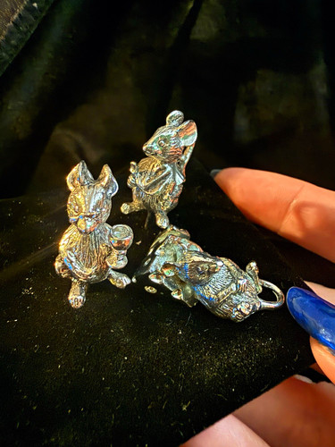Silver plated cheese - silver, mice
