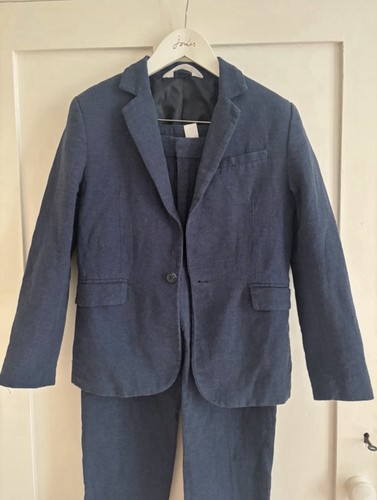 Boys blue linen piece suit - blue,