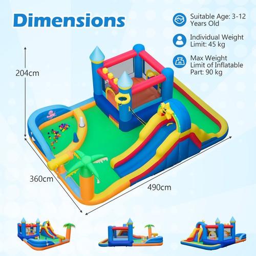 Blower inflatable water slide - water,