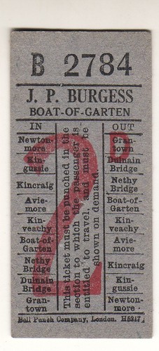 Bus tram ticket p burgess - j,