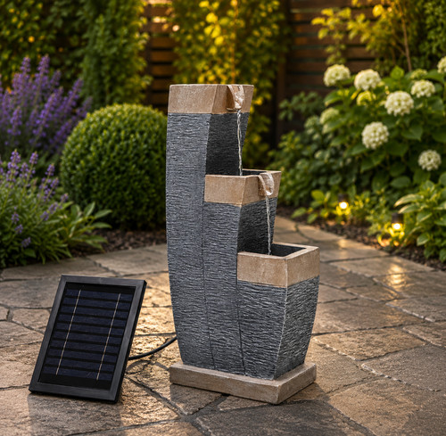 Solar cascading water fountain - cascading,