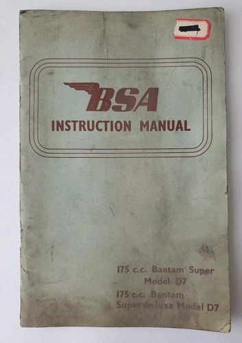 Bsa bantam 175 instruction - bsa,
