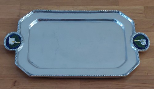 Mexican polished pewter tray - polished,