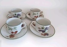 Royal Worcester Evesham Vale Cups & Saucers | Set of 4 | Vintage Fine Bone China