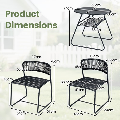 Outdoor bistro set piece - outdoor, 3-piece
