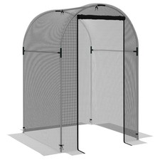Outsunny Fruit Cage, Plant Protection Tent, 1.2 x 1.2 x 1.9m, Black