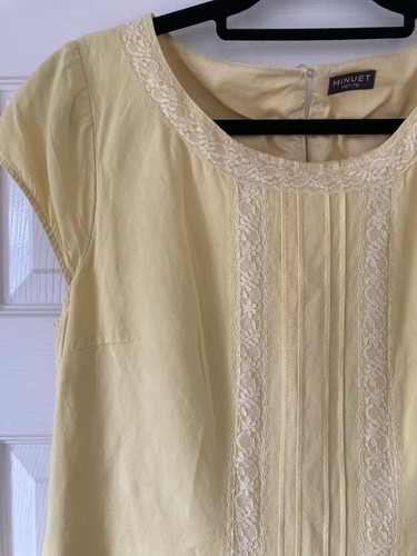 Minuet dress yellow linen - yellow,
