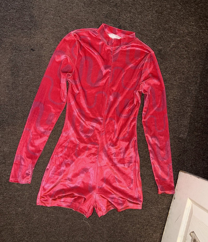Womens pink long sleeve velour - long,