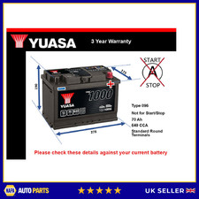 Car Battery YBX1096 Yuasa 096