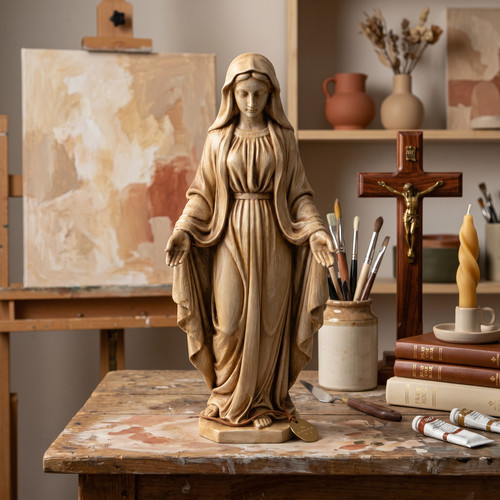 Hand painted virgin - hand-painted, mary