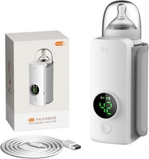 Portable Baby Bottle Warmer 6000mAh Cordless 6-Temp 37–55°C USB-C