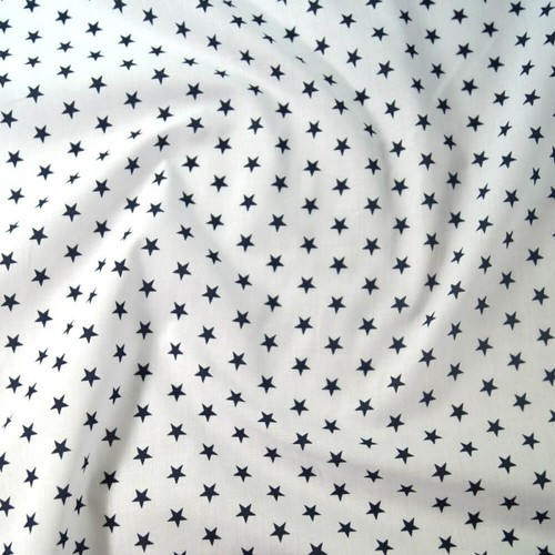 Navy star polycotton fabric - star,