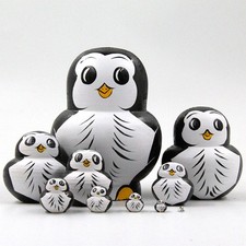 10pcs Handmade Wooden Penguin