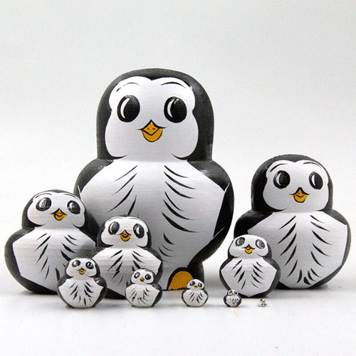 10pcs handmade wooden penguin - 10pcs,
