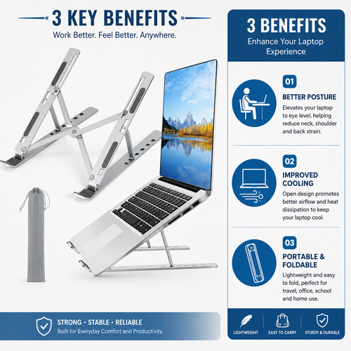 Adjustable aluminum laptop - adjustable,
