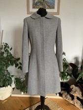 Hobbs Grey Wool Coat Overcoat Jacket - Size 10 - Single Breasted