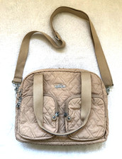 KIPLING - BEIGE QUILTED - CROSS BODY / SHOULDER BAG - LARGE - UNUSED - FREE POST