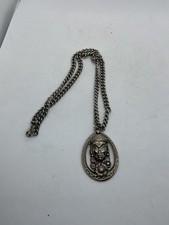 Vintage Buddha Pendant Necklace Chain Shiny Silver Colour