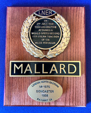 National Railway Museum MALLARD World Speed Record Plaque 25cm x 20cm