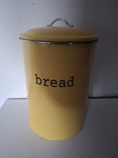 Yellow metal bread bin - yellow,