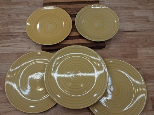 Vtg yellow swirl dinner - 3,