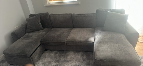 Grey velvet shaped - grey, corner