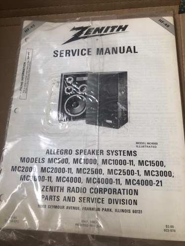 Zenith allegro speaker systems - speaker,