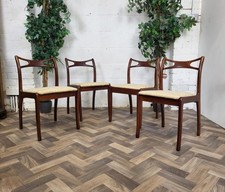 Set Of 4 Vintage Mid-Century Teak Dining Chairs Danish Scandi MCM