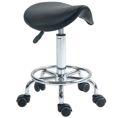 Homcom saddle chair rolling - saddle,