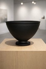 Matt Black Basalt Footed Bowl