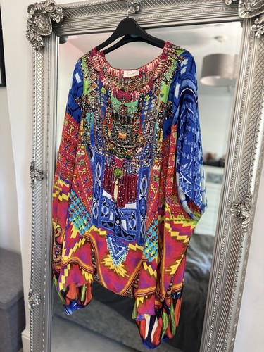 Camilla 100 silk kaftan mini - camilla, 100%