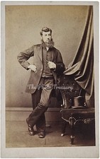 CDV BEARDED MAN WITH HAND ON