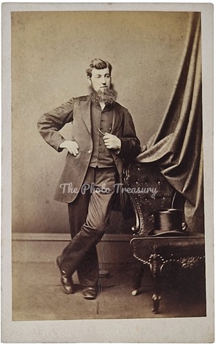 Cdv bearded man - bearded, hand