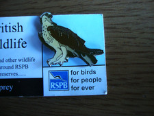 RSPB Vintage Enamel Pin Badge - British Wildlife Series - Osprey - Excellent