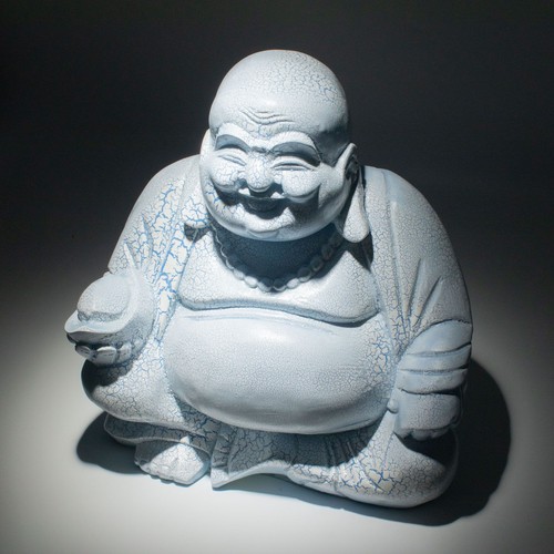Laughing buddha lamp sky blue - lamp,