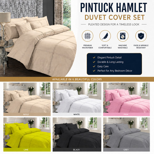 Pintuck hamlet duvet cover - pintuck,