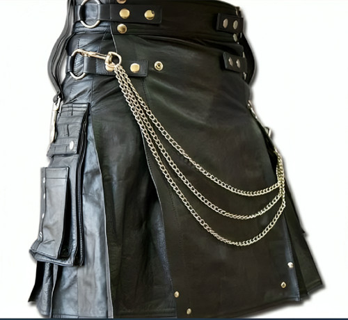 Mens pure black leather - pure,