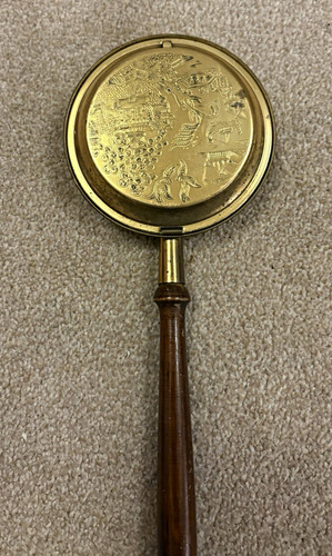 Vintage brass bed warming - , pan