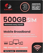 Three + Vodafone 500GB Data SIM Preloaded Until DECEMBER 2027