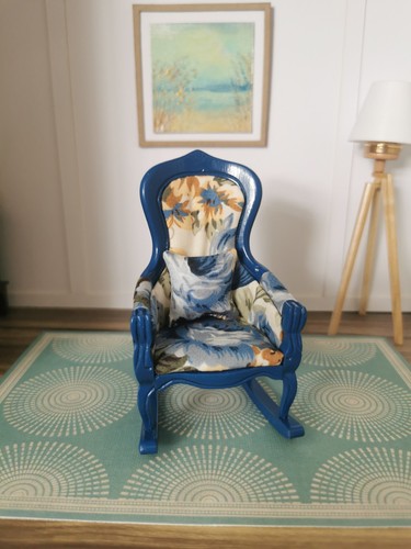 Blue rocking chair floral - rocking,