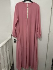 Abaya Dress Pink Umbrella Pattern