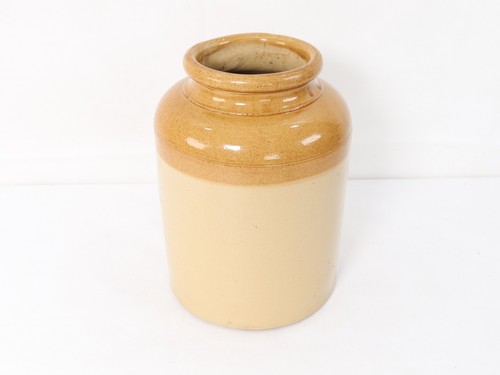 Vintage stoneware storage jar - storage,