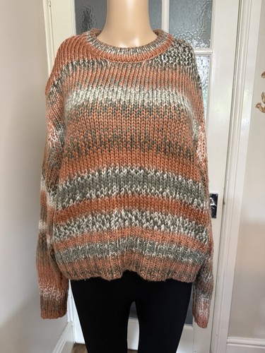 Apricot chunky knit striped - chunky,