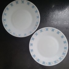 2 x JAJ  Pyrex - Chelsea Blue - Dinner main Plates - 25cm - Vintage - see desc'
