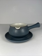 Denby - Echo - Gravy / Sauce Boat Jug & Saucer - Blue - Stoneware - England