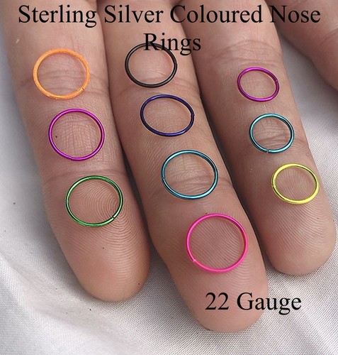 Sterling silver nose ring hoop - sterling,