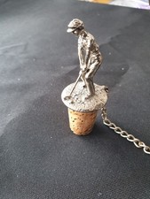 Pewter Golfer Wine Cork Bottle